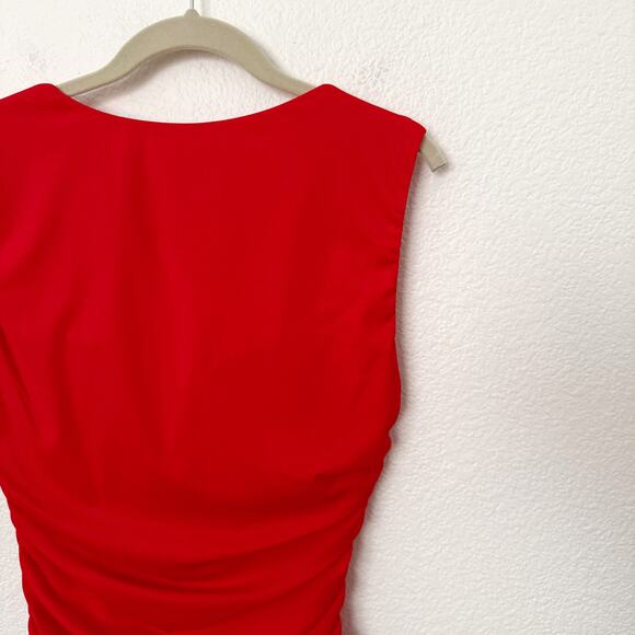 [Popilush] Red Square Neck Ruched Sculpting Slimming Shaping Bodysuit NWT Sz XL - Picture 7 of 11